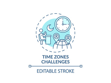 Time zones challenges concept icon preview picture