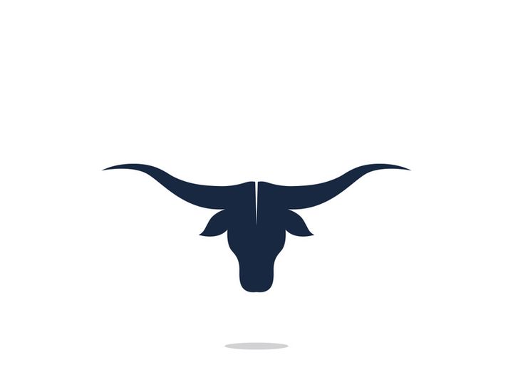 Bull head horns logo design.