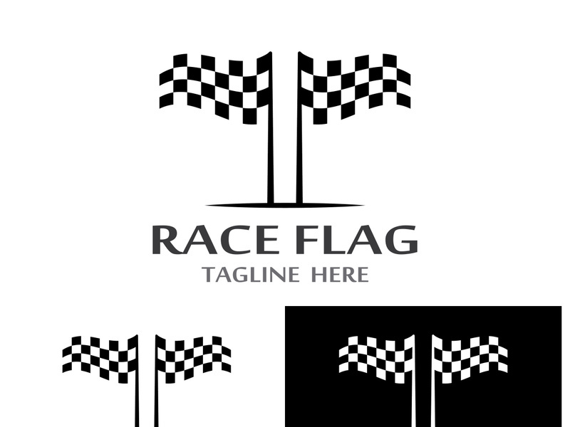 Creative and modern racing flag logo design.