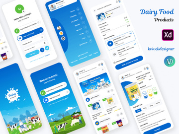 Buy Dairy Food Products Online Mobile App UI Kit preview picture