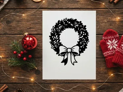 Guirnalda Navideña Festiva con Moño para Decoración de Temporada