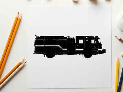 Fire truck silhouette emergency vehicle