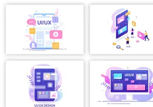 16 UI & UX Programmer Flat Design