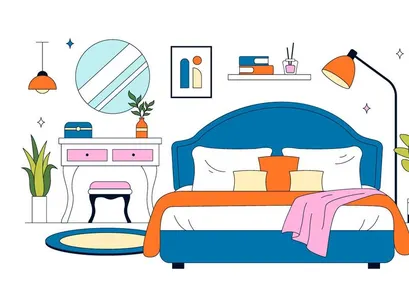10 Bedroom Vector Illustration