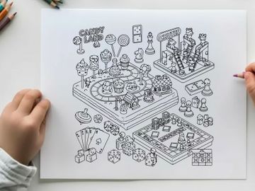 Candy land game board vector illustration flat design preview picture