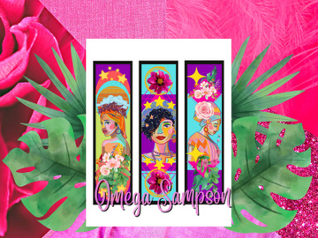 Vibrant Girls Set of  3 Digital Printable Downloadable Bookmarks Book Lovers Gift Avid Readers Gift Book Club Gift Gift Tags Candle Labels preview picture