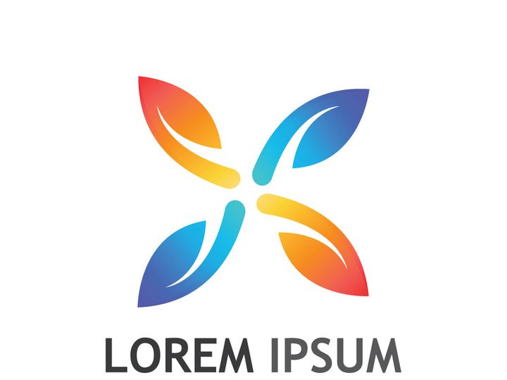 Colorful natural leaf logo design.