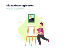 Painting on canvas vector illustration