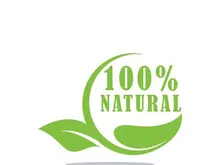 100% Natural and organic product badge vector green icon
