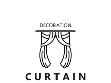 Curtain logo decoration style minimalist elegant vector design illustration