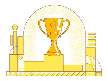 Pedestal with trophy flat silhouette vector illustration preview picture