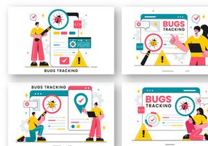 9 Mobile Phone Bug Tracking Illustration