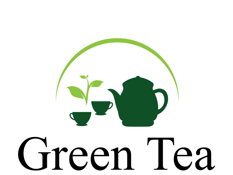 Tea cup logo vector design.Green tea vector logo template.
