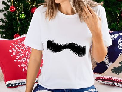 A black fuzzy caterpillar like creature on a white background