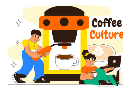10 Coffee Shop Culture Illustration