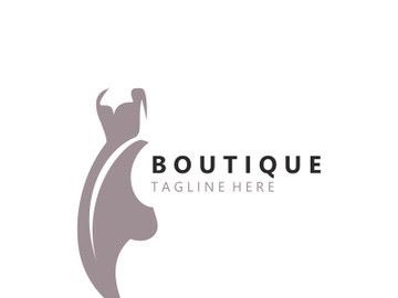 Dress woman logo design beauty fashion for boutique shop vector template vector preview picture