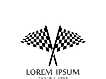Creative and modern racing flag logo design. preview picture