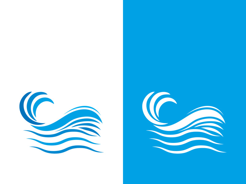 Wave beach vector illustration design logo
