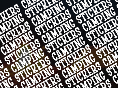 Camping Sticker - Vintage Slab Serif Font