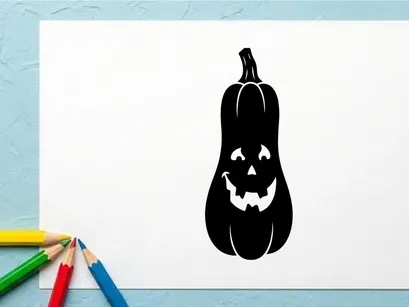 Halloween Pumpkin with Jack-o'-Lantern Face for Fall Decor