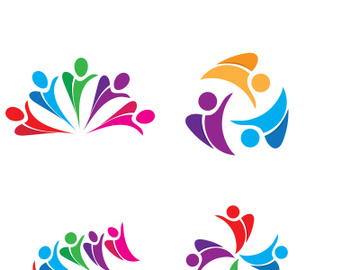 people group and community logo icon illustration design vector preview picture