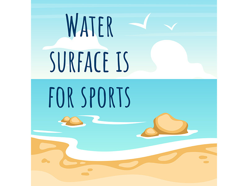 Water surface is for sports social media post mockup