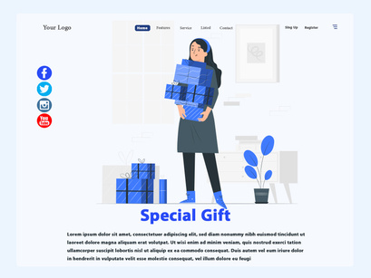 Special Gift Website Header Concept