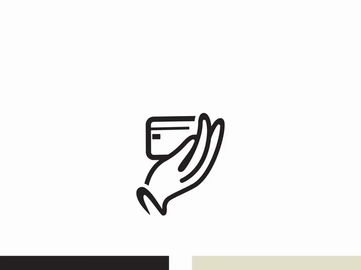 Hand holding credit card business icon image design