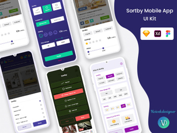 Multi Service Mobile App Sortby UI Kit preview picture