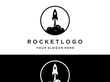 Creative and modern rocket logo,starship launch template.