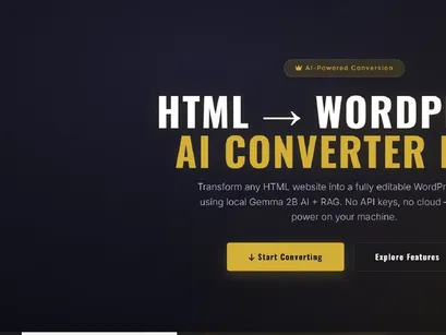 AI HTML TO WordPress Converter Pro | The Ultimate Offline AI-Powered HTML to WordPress Theme Generator
