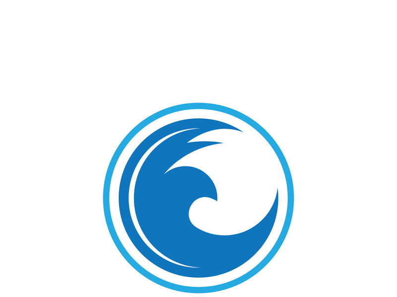 Ocean water wave wave logo design.