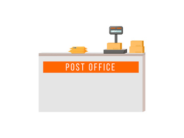 Post office counter flat color vector object preview picture