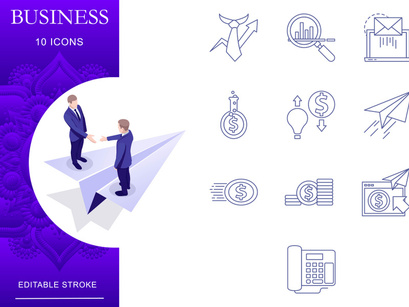 Outline : Business And Finance Icon set