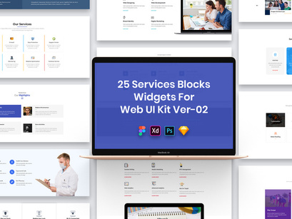 25 Services Blocks Widgets for Web UI Kit Ver-02