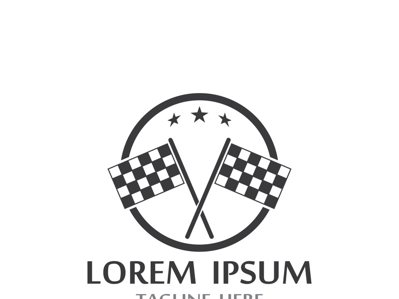 Creative and modern racing flag logo design.