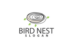 Bird Nest Logo, Bird House Shelter Vector