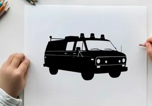 Silhouette of a police car with lights on top