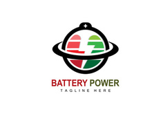 Battery Logo Design, Technology Charging Illustration, Company Brand Vector