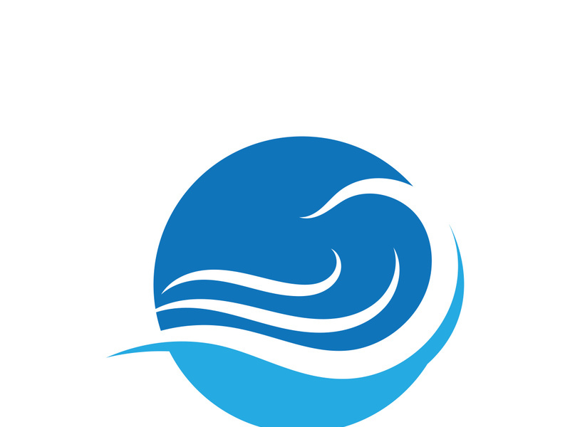 Water wave icon vector template logo