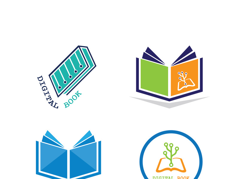 Digital book logo technology vector icon design