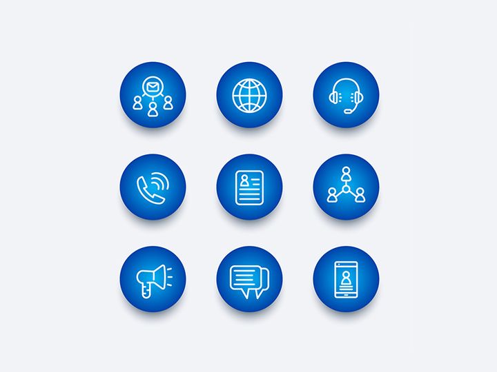 Communication and Media Icons Set
