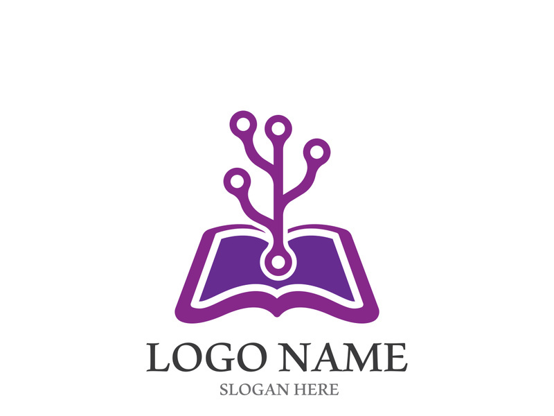 Digital book logo technology vector icon design