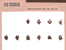 Halloween ghost illustration stickers stamp icons preview picture