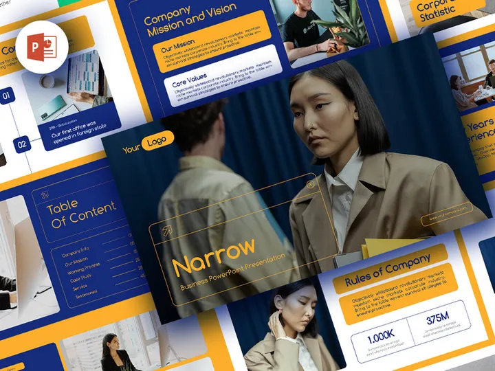 Narrow PowerPoint Business Presentation
