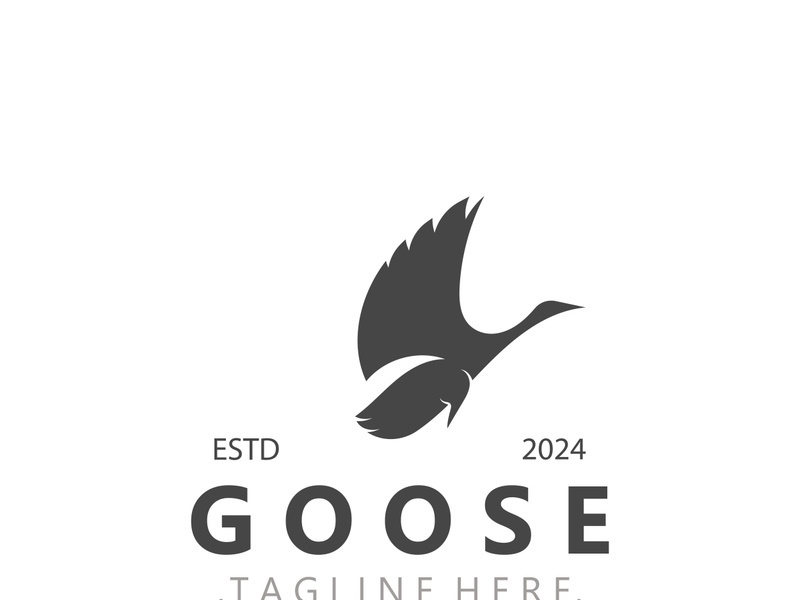 Animal Goose bird nature logo with modern style inspiration. premium design