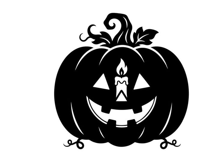 Labu Jack-o'-Lantern Halloween dengan Cahaya Lilin untuk Dekorasi Musim Gugur