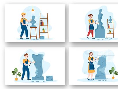 10 Contemporary Art Abstract Sculptures Illustration