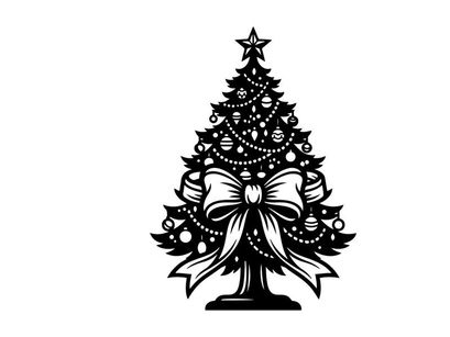 Árvore de Natal Decorativa com Laço e Enfeites para comemorações Festivas