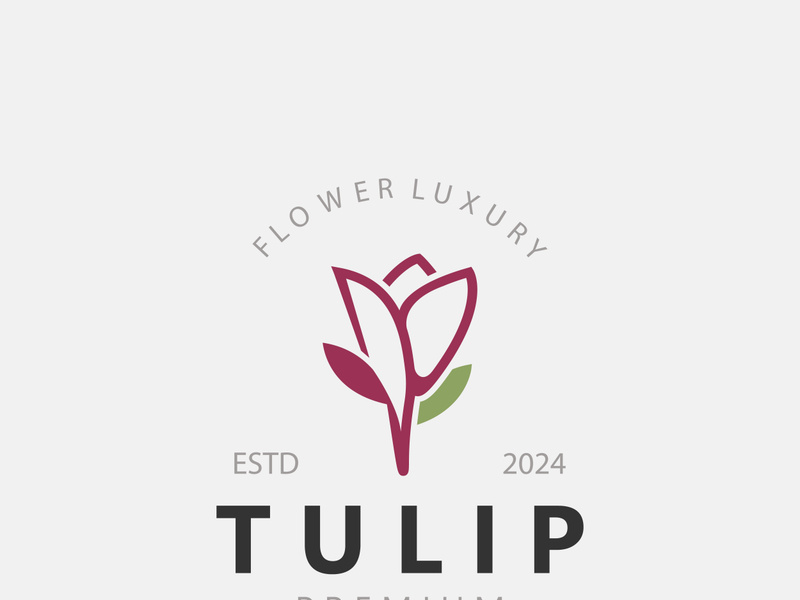 Tulip Flower bud logo with leaves design, suitable for fashion, beauty spa and boutique emblem business